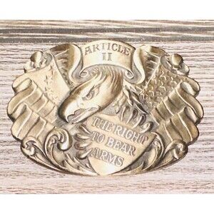 Vintage Article II The Right To Bear Arms Solid Brass Belt Buckle